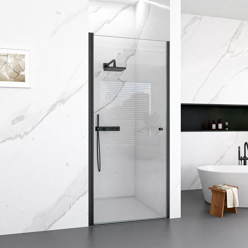 Semi Frameless Circular Pivot Shower Door with 1/4" Tempered Glass