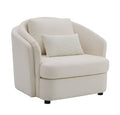 Mariko Linen Chair With 1 Toss Pillow - Beige