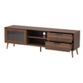 TV Stand Media Console With 2 Doors, 2 Drawers & Storage Cabinet - Walnut