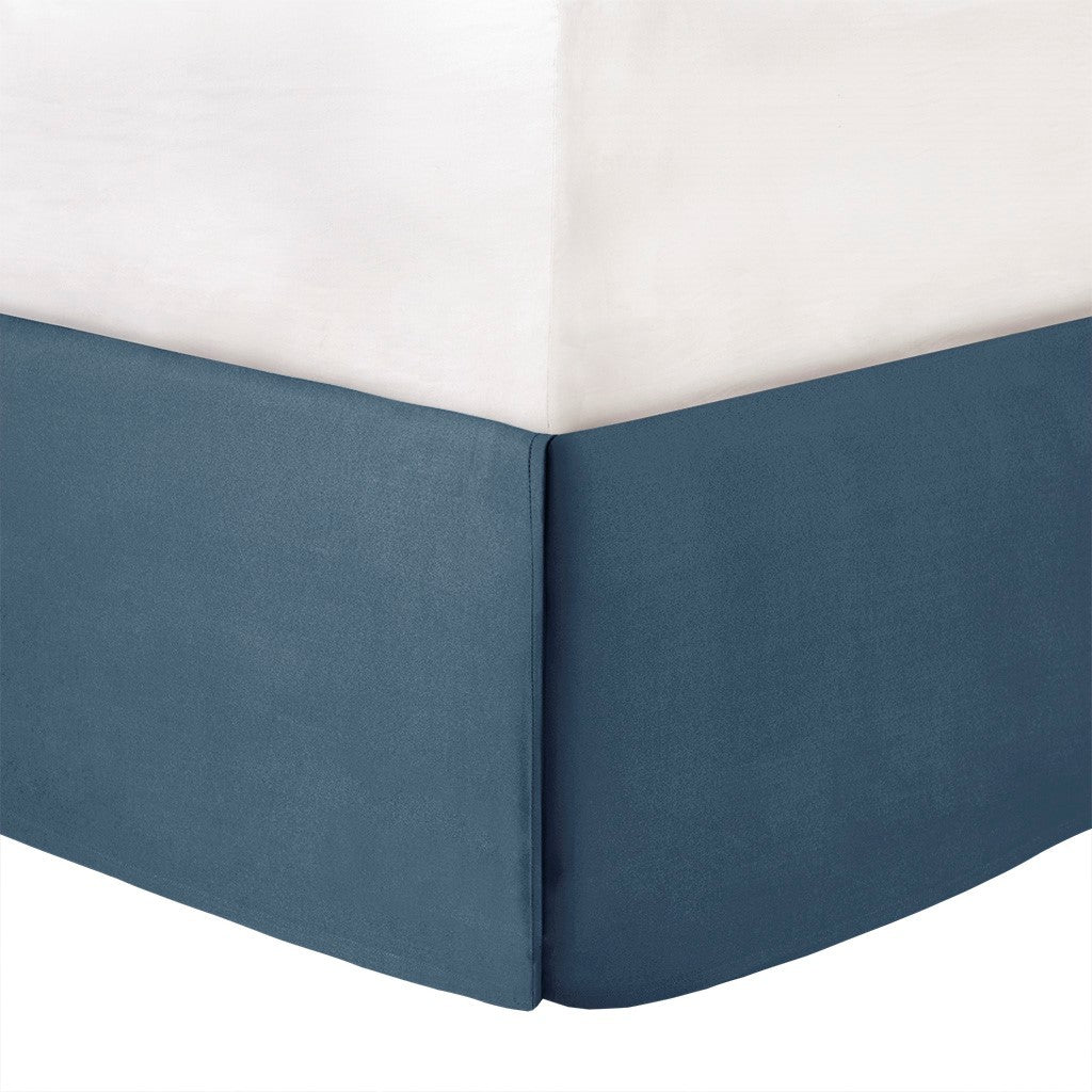 7 Piece Cotton Sateen Comforter Set Blue Cal King