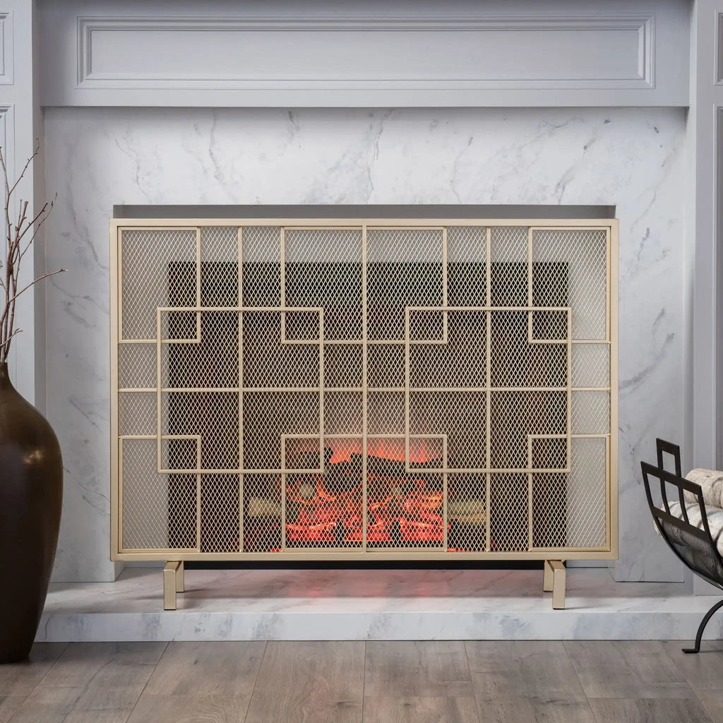 Dorothy Modern Single Panel Iron Fire Screen