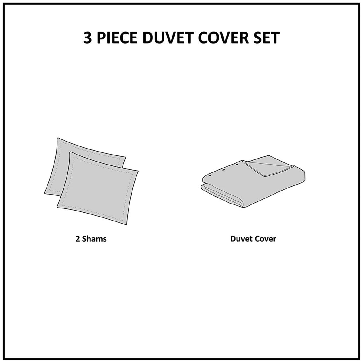 King/Cal King 3 Piece Cotton Jacquard Duvet Cover Set