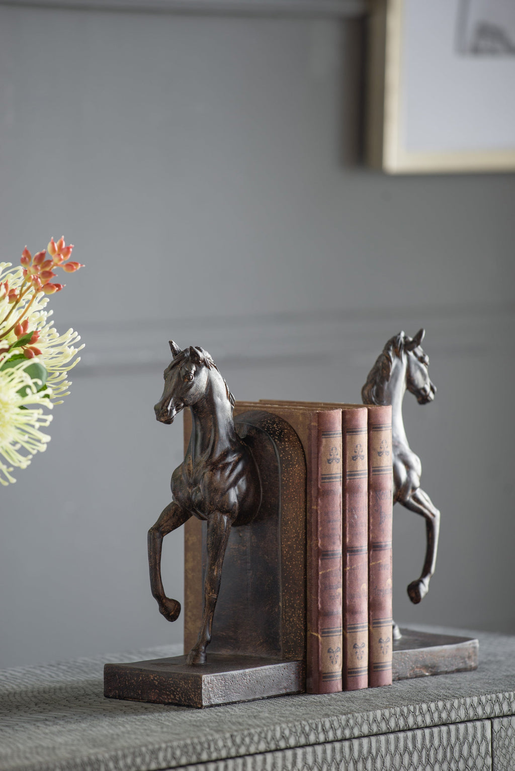 S/2 5x4x10.5' Trotting Horse Bookends