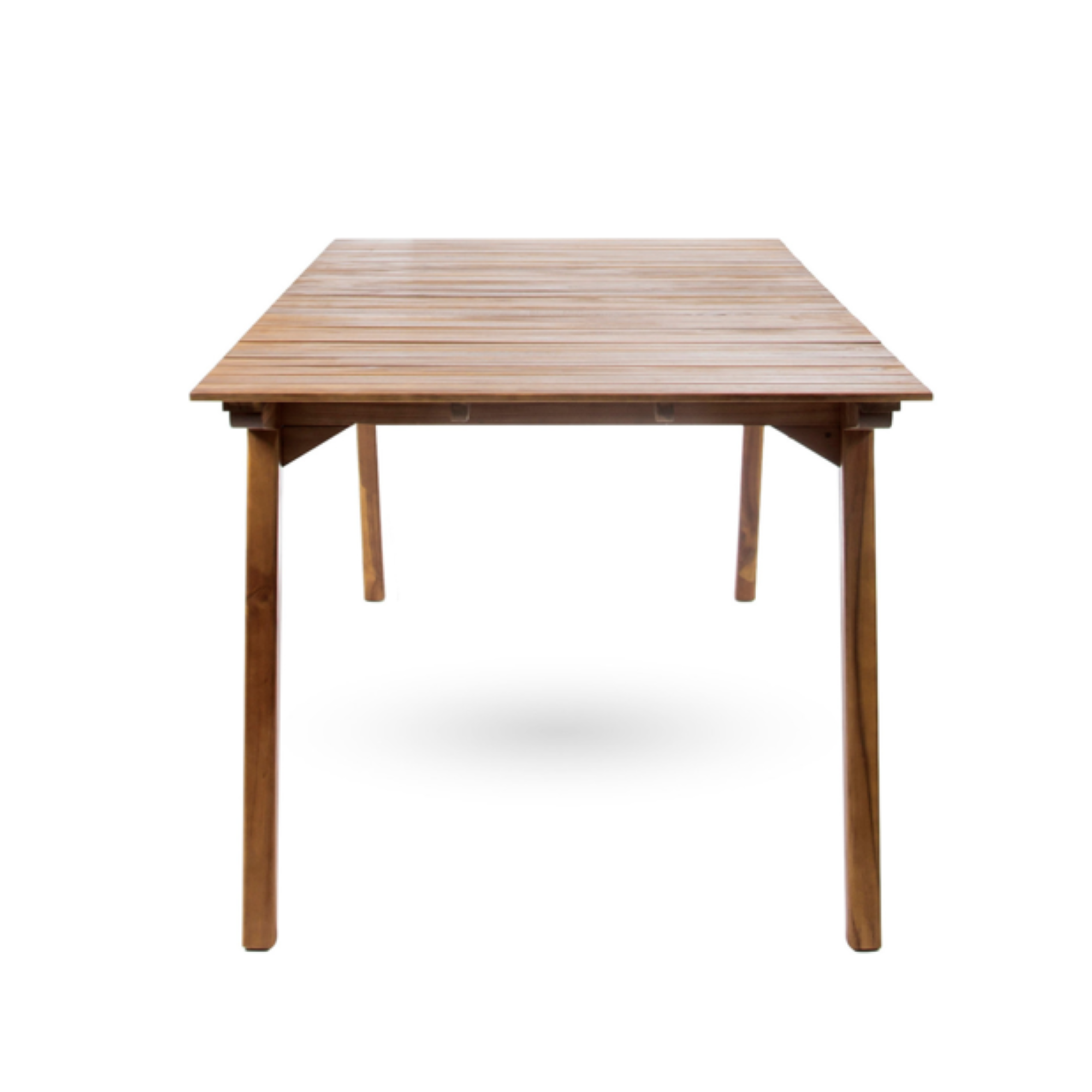 Outdoor 6 Seater Acacia Wood Dining Set with Cushions in Teak Finish and Cream Color