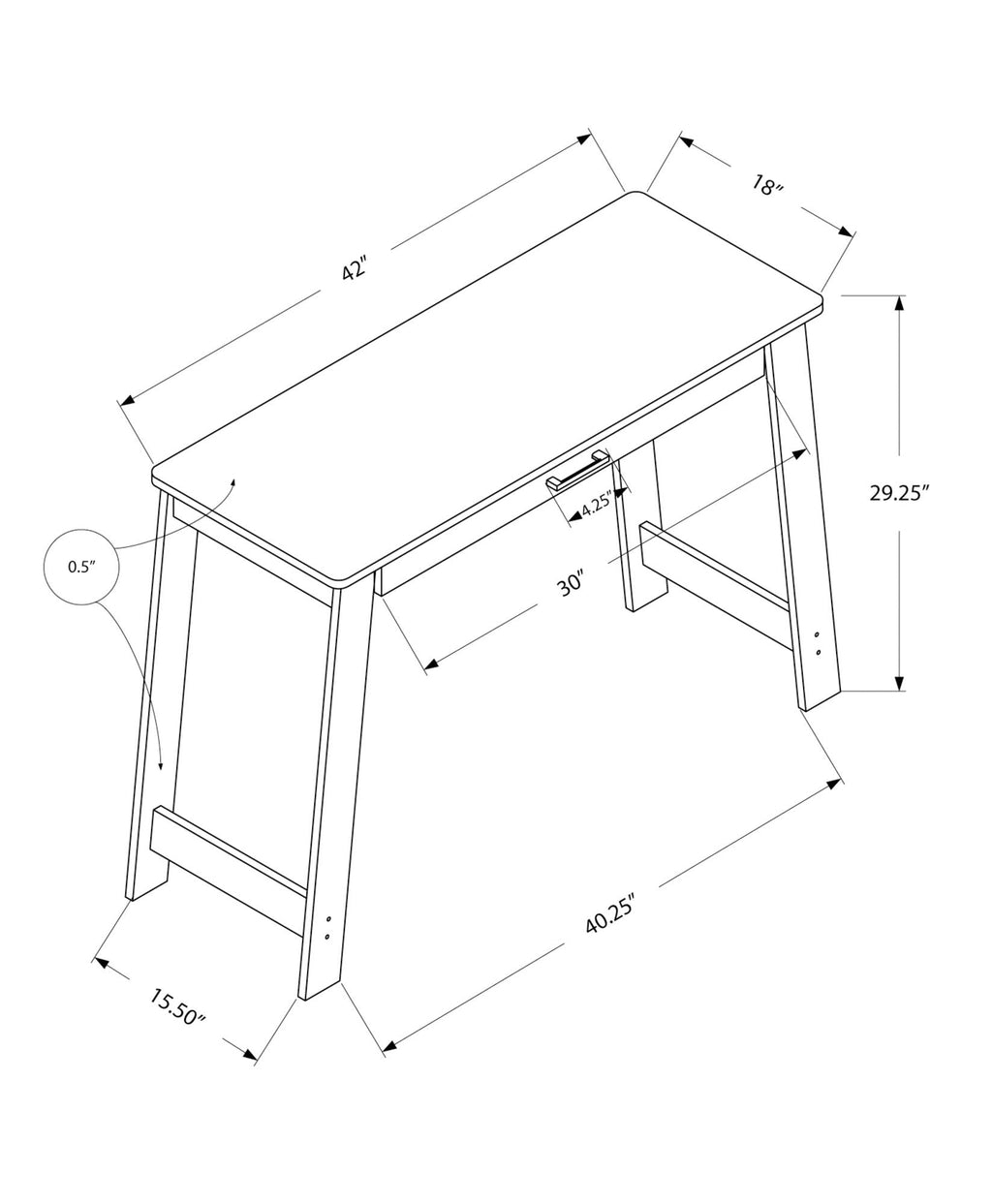 Stylish Design Computer Desk for Home Office with Storage Drawers