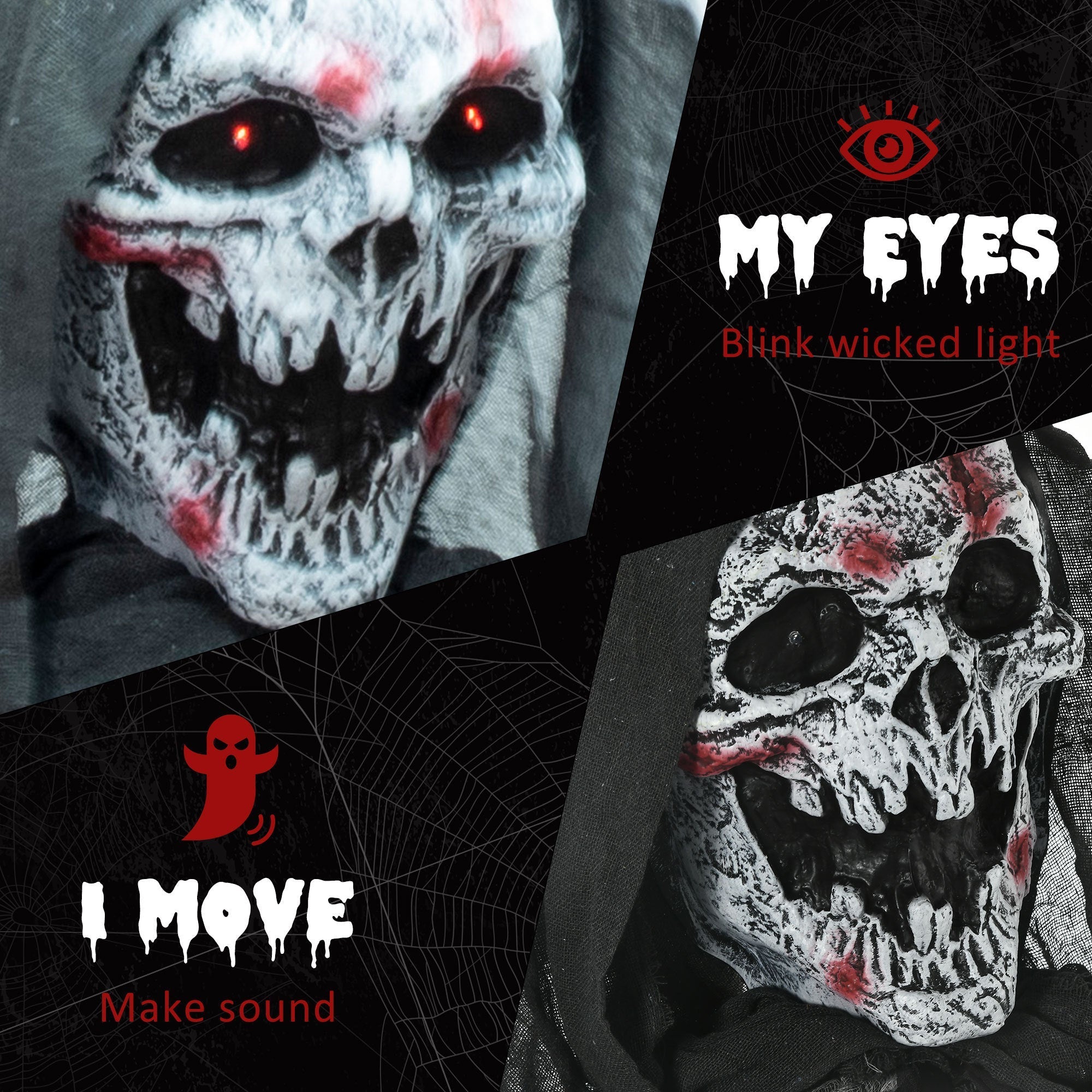 74" Animated Skeleton Witch of the Haunted Hollow
