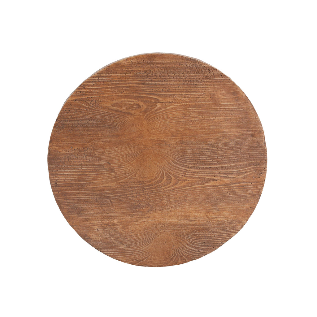 Iris Outdoor Patio Three-Legged Wood-Grain Side Table