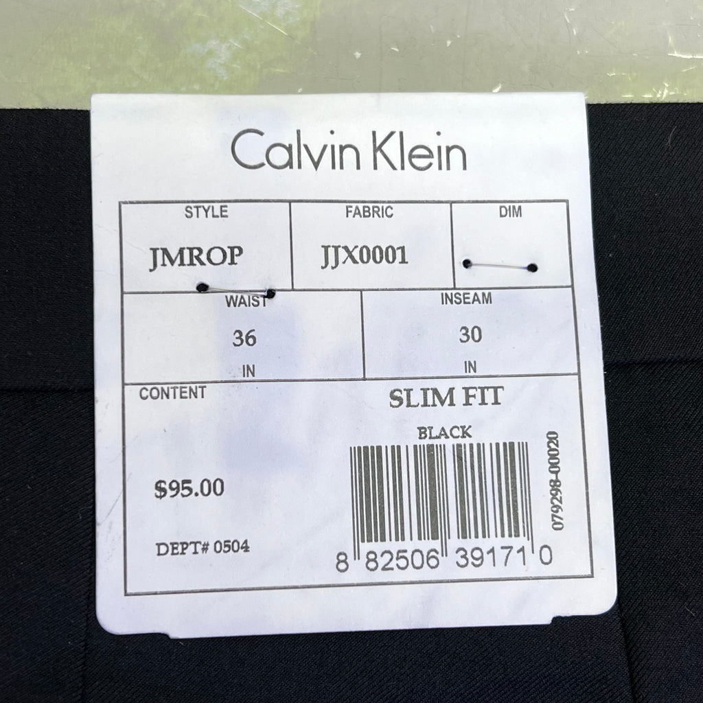 CALVIN KLEIN Slim Fit Slack Dress Pants Men's Sz 36W X 30L Black JMROPJJX0001