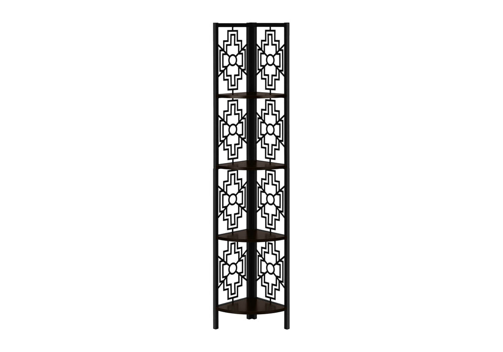 4 Tier Corner Bookshelf Bookcase for Office, Transitional Style