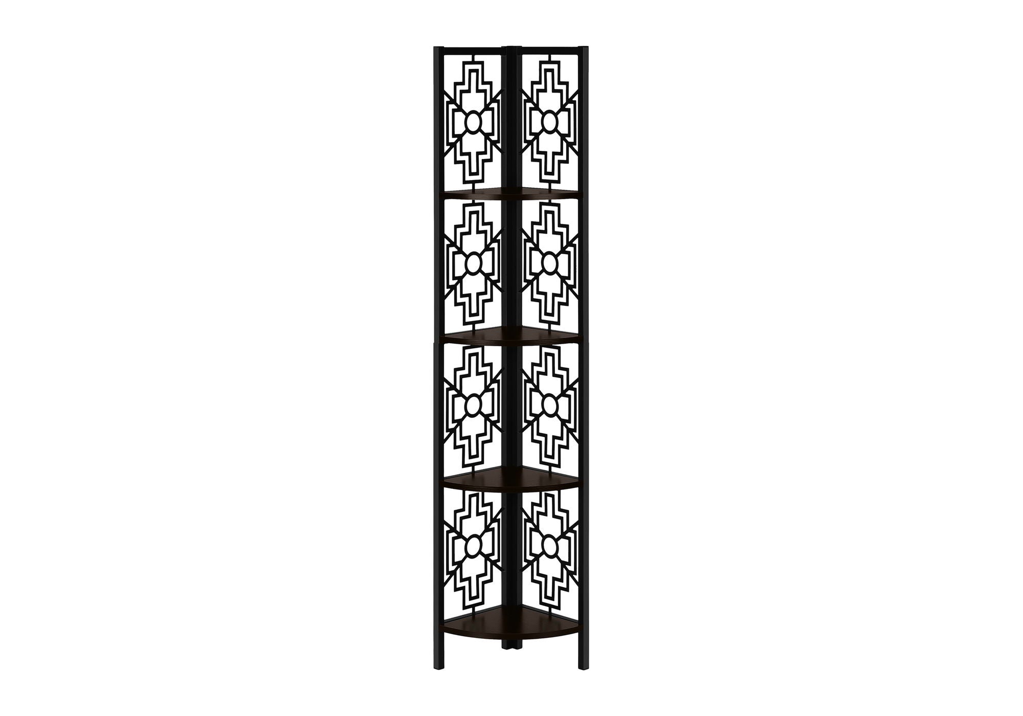 4 Tier Corner Bookshelf Bookcase for Office, Transitional Style