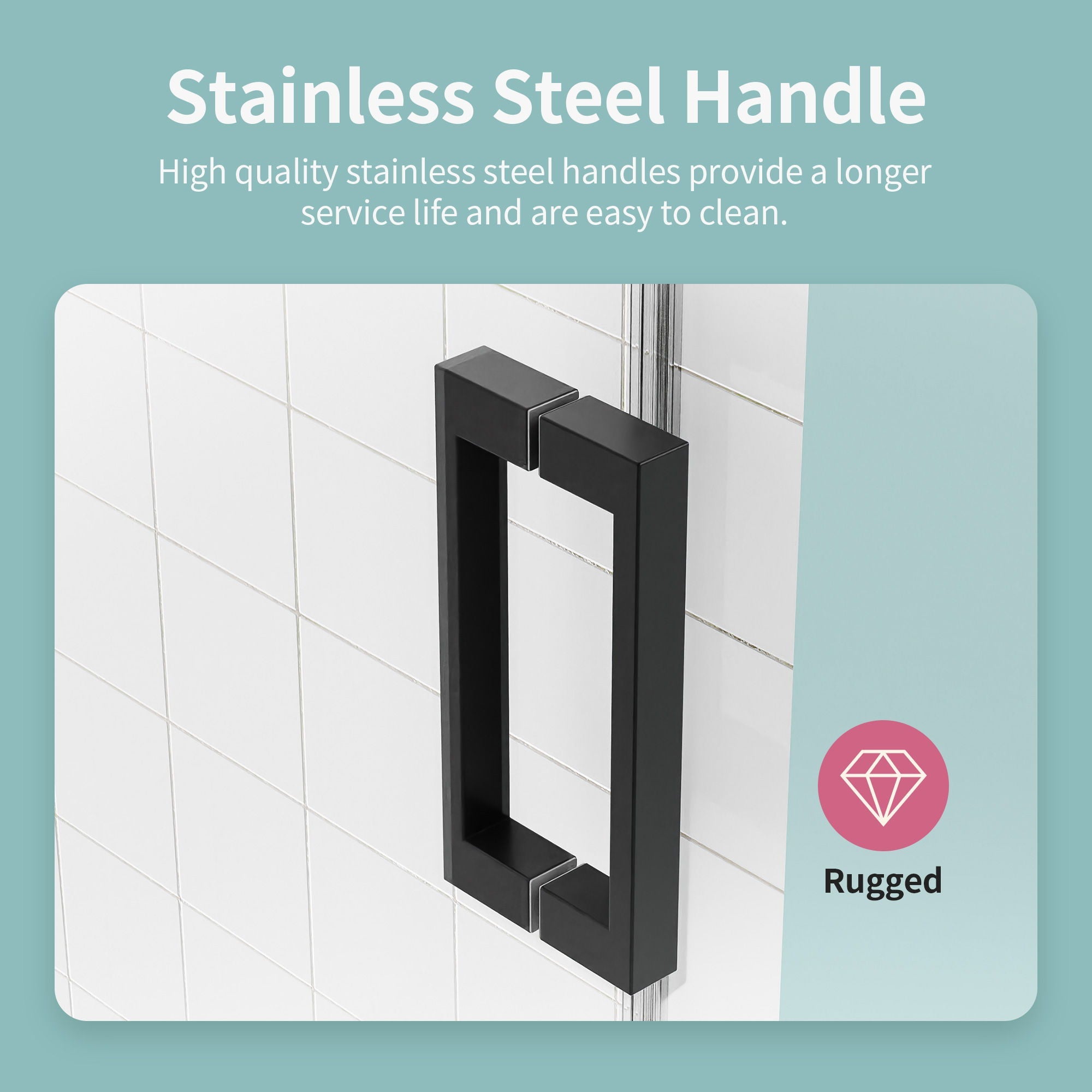 Frameless Single Sliding Soft Close Shower Doors, 3 / 8" Tempered Glass Reversible Installatio