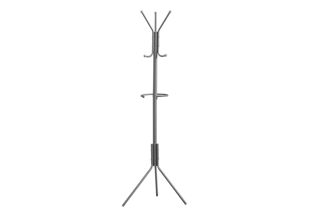 Freestanding Coat Rack with 6 Hooks and Hanging Bar