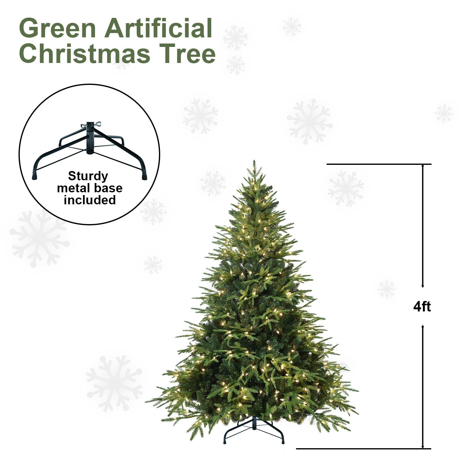 6.5ft Pre-Lit Artificial Christmas Tree with 450 Warm White Lights