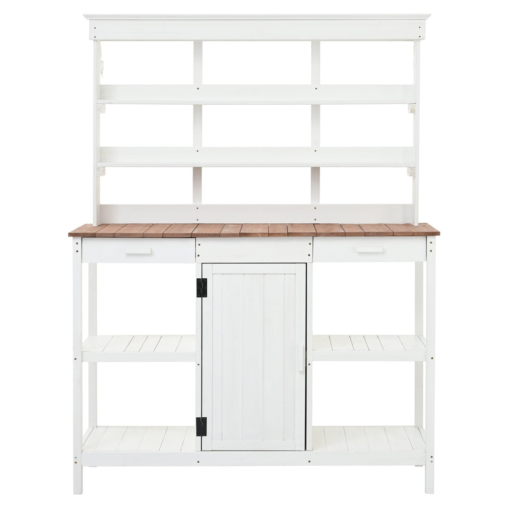 Topmax 66" Large Outdoor Farmhouse Wooden Potting Bench Table