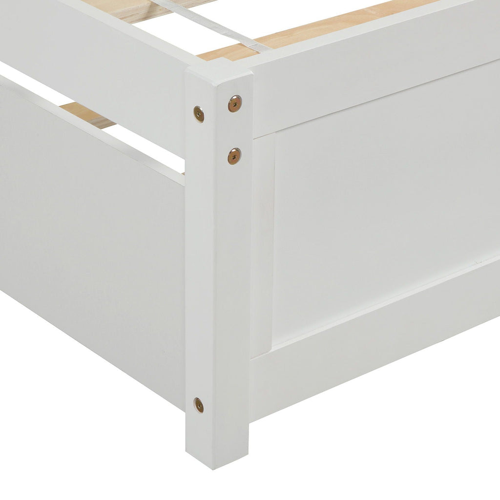 Platform Bed Wood Bed Frame With Trundle