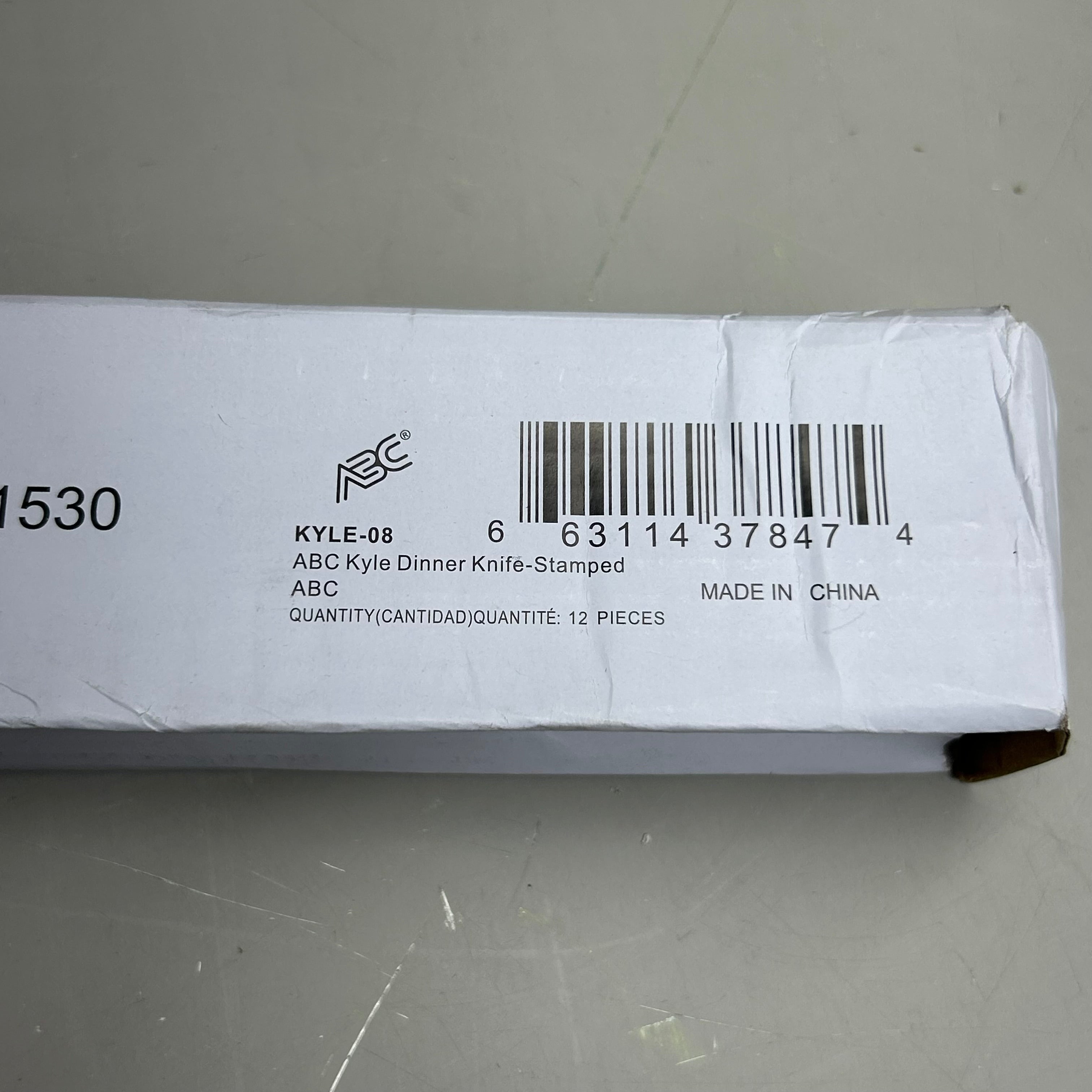 ABC (12 Pack) Stainless Steel Kyle Dinner Stamped Knives 8.5" KYLE-08 (New Other- Distressed Packaging)