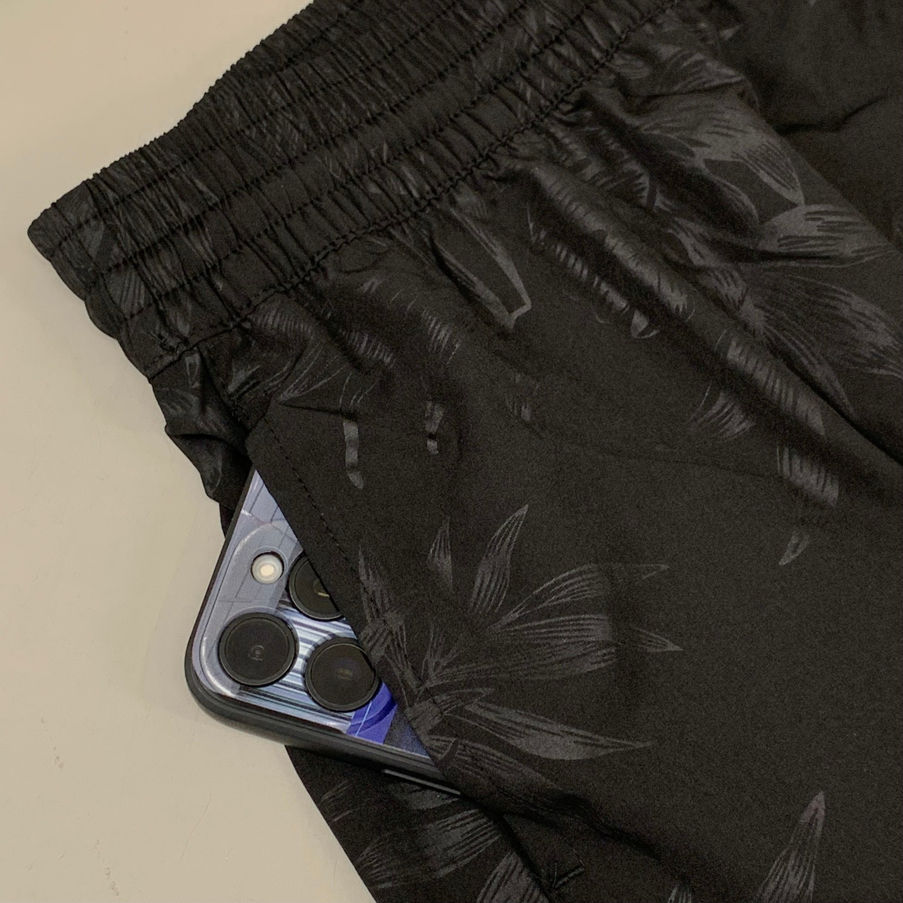 RAYA SUN Stretch Swim Style Shorts W/ Flower Design Women's 3X Black/Gray