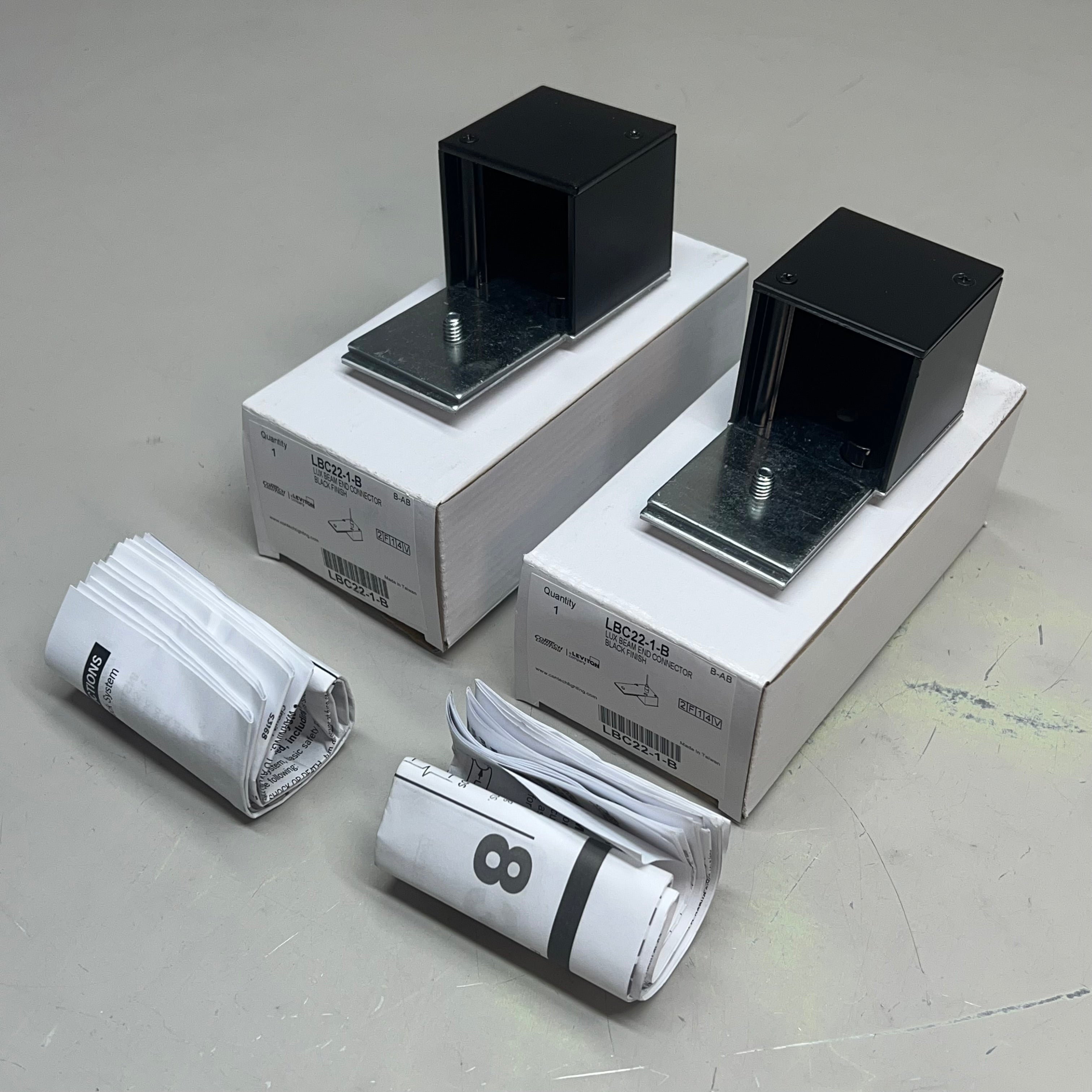 CONTECH (2 PACK) Leviton Lux Beam Connector Track System Black Finish LBC22-1-B