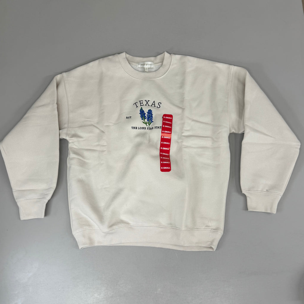 STATE OF MINE Women's Texas Lone Star State Sweatshirt Sz-XSmall Stone 15711