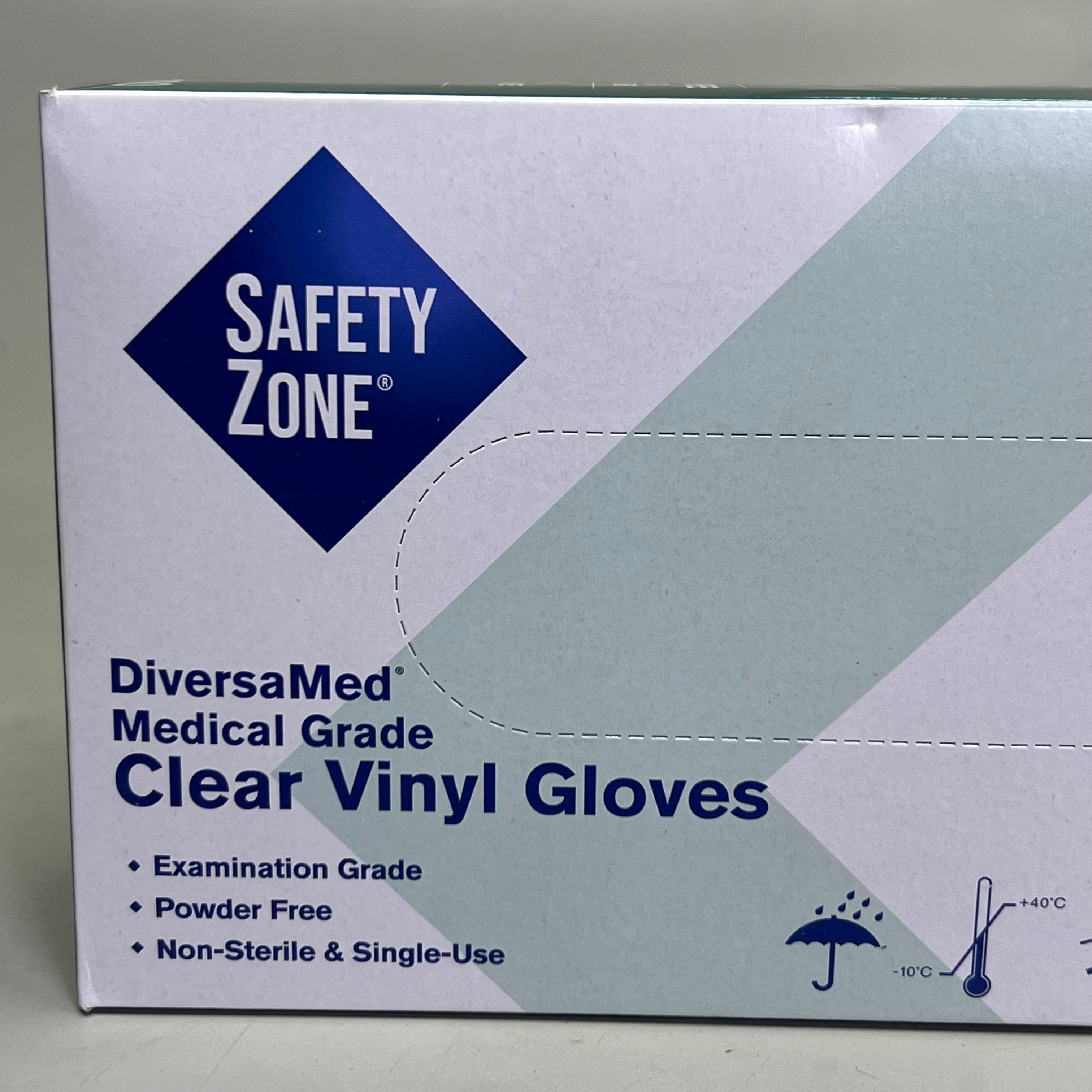 SAFETY ZONE (2 PACK of 100 Gloves) Clear Vinyl Gloves Sz M, GVEP-MD-1C
