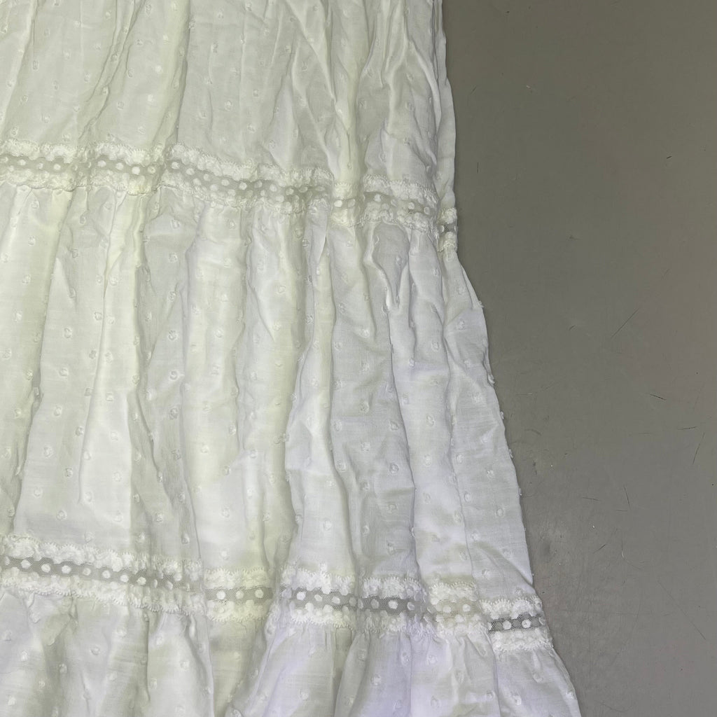 KNOX ROSE Lightweight Short Sleeve Maxi Dress  Women's Sz L White (Pre-Owned)