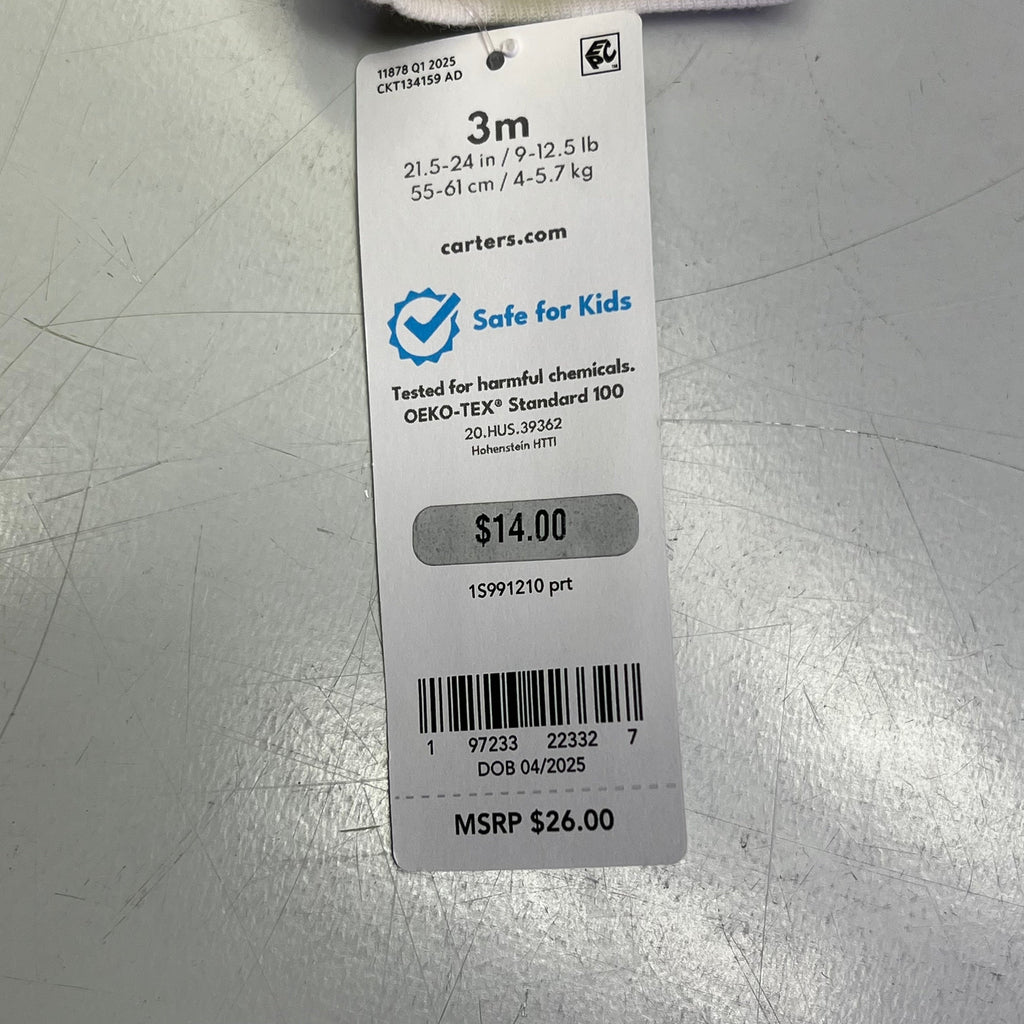 CARTERS (SET OF 3) Game Day Outfits Baby Boy's Sz 3M Brown/White/Navy 1S99120