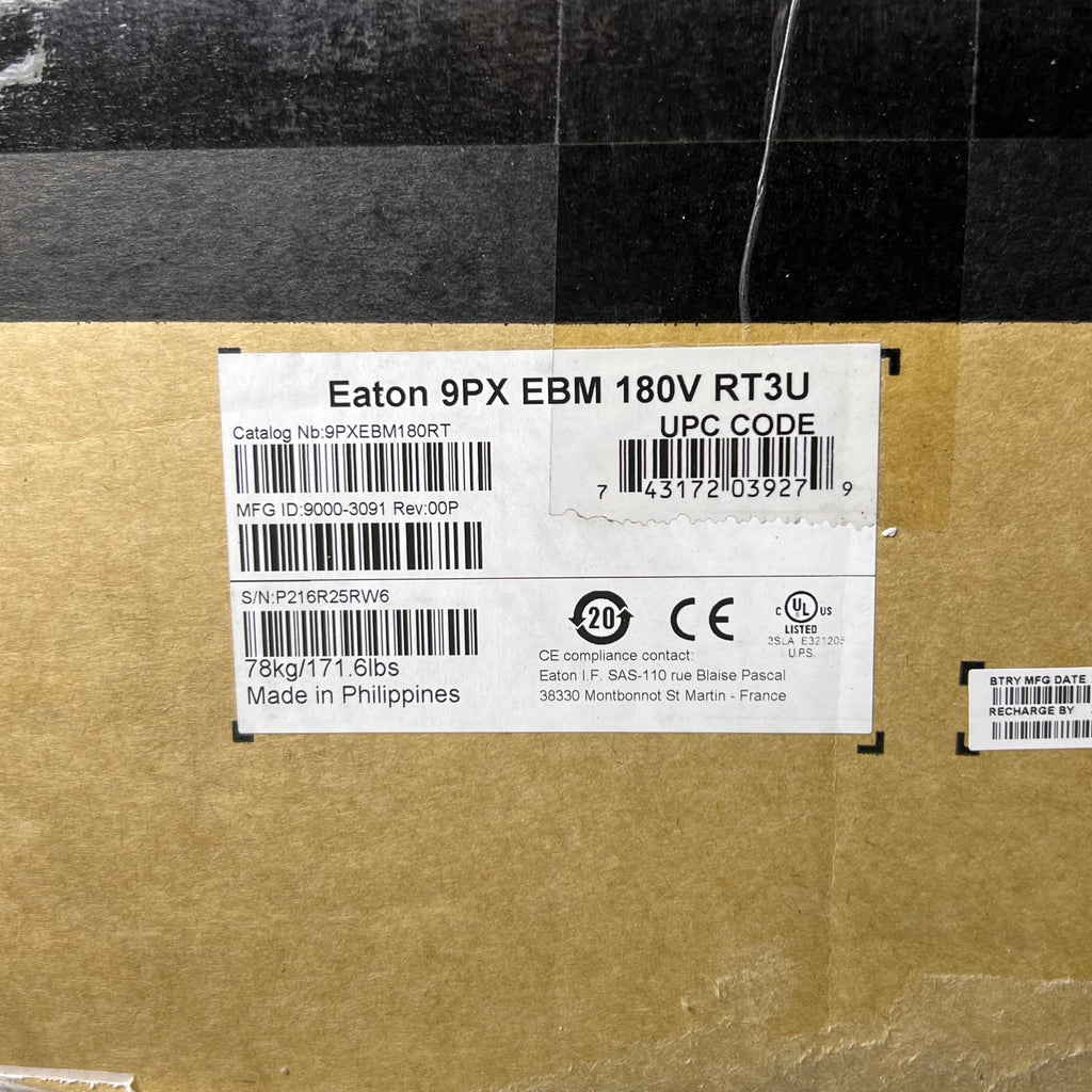 EATON Extended Battery Module 180V 9PXEBM180RT (New Other, Distressed Box)