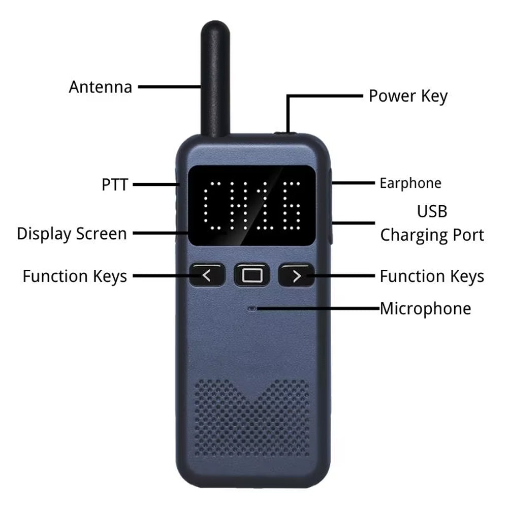RUYAGE Compact FRS Walkie Talkie | Rechargeable Two Way Radio with VOX