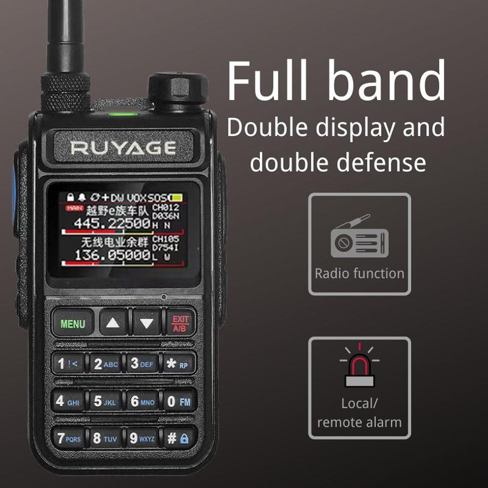 RUYAGE Multi Band Two Way Radio | 999 Channel Portable Walkie Talkie