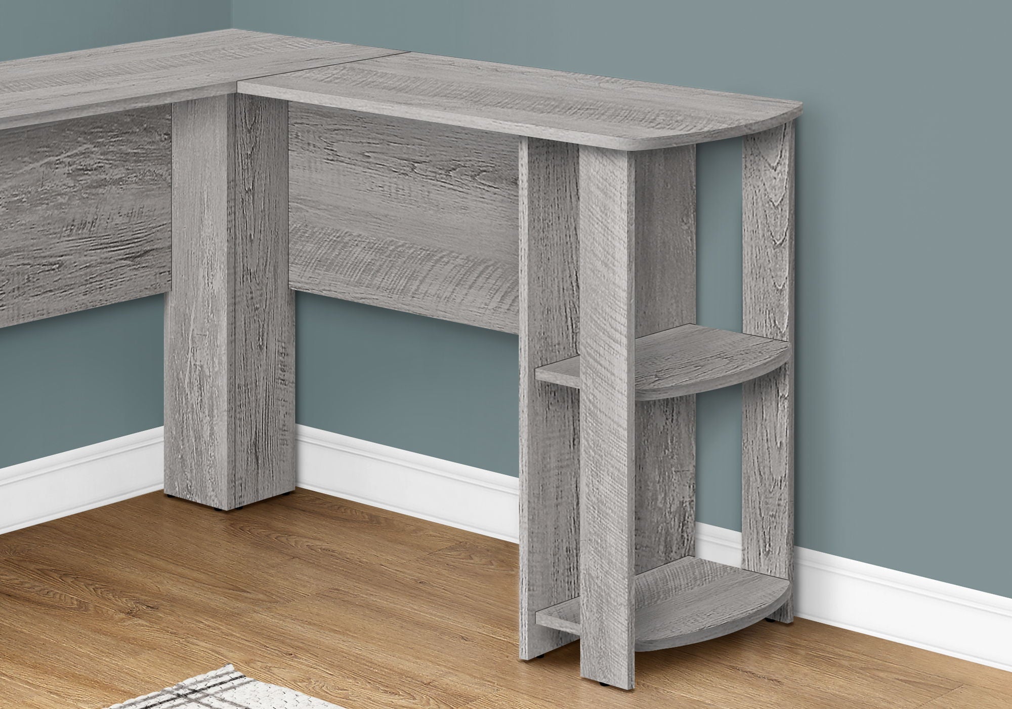 L-Shaped Corner Computer Desk with Storage Shelves