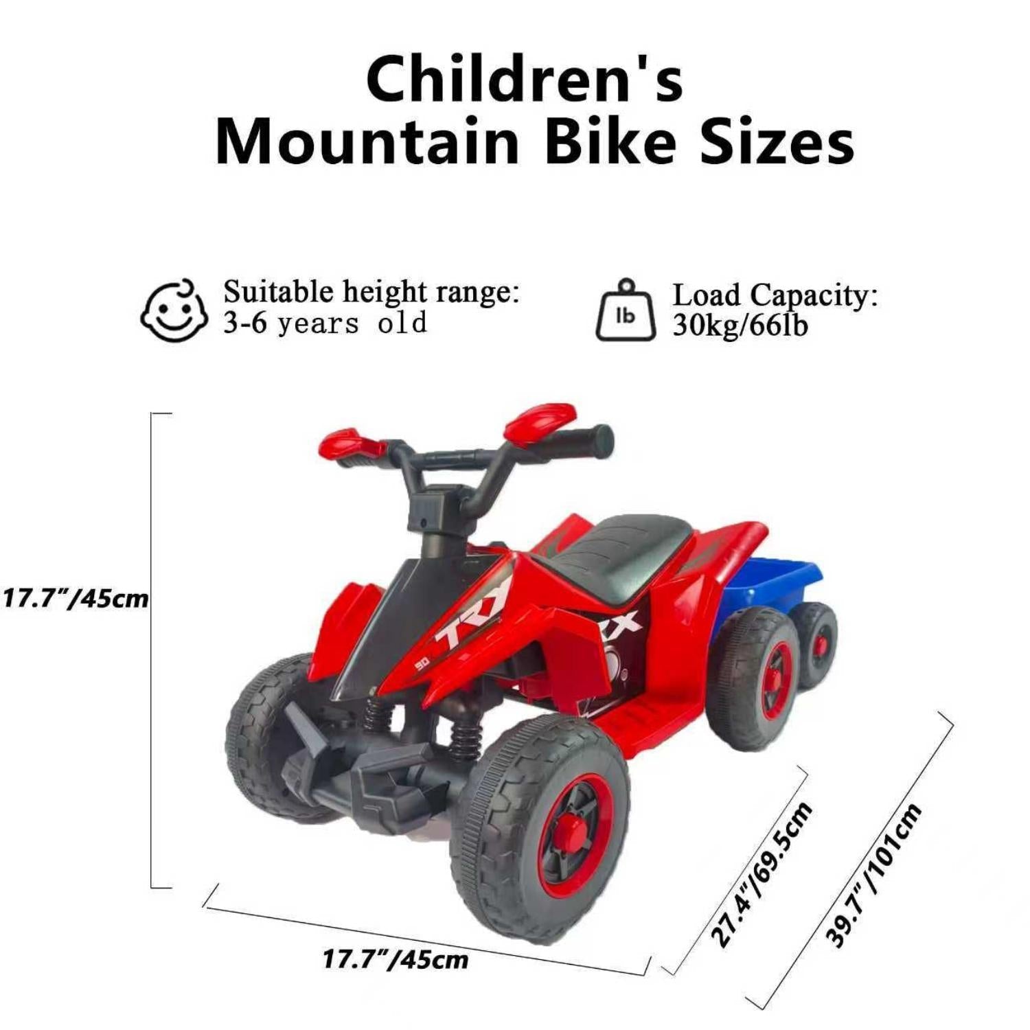 6V Kids Electric ATV With Headlights, MP3, USB & Volume Control