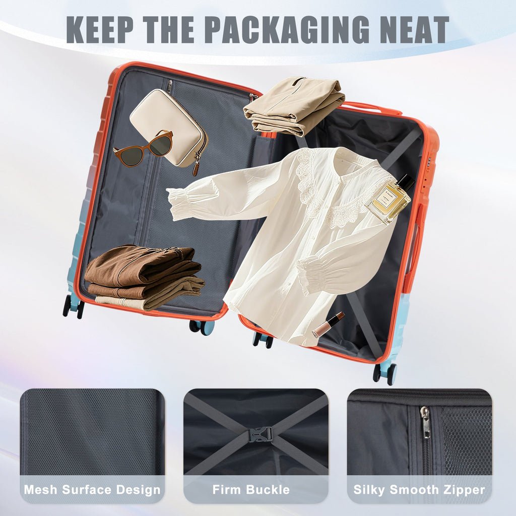3-Piece Spinner Wheel Luggage Set with Gradient Color