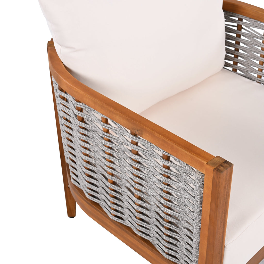 Outdoor Unique Tub Design 4-Seat Sofa Set with Woven Rope