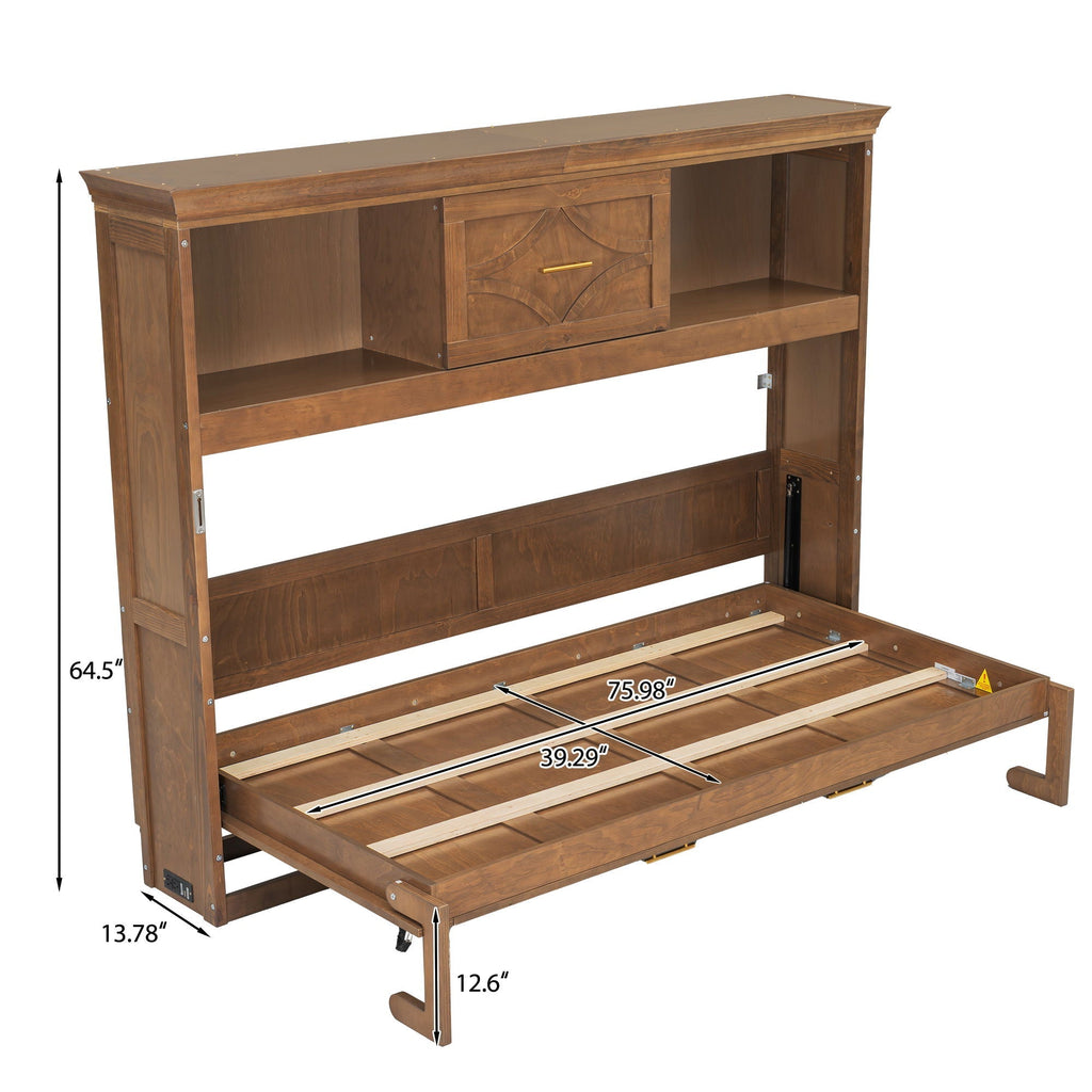 Murphy Bed With Charging Station and Drawer