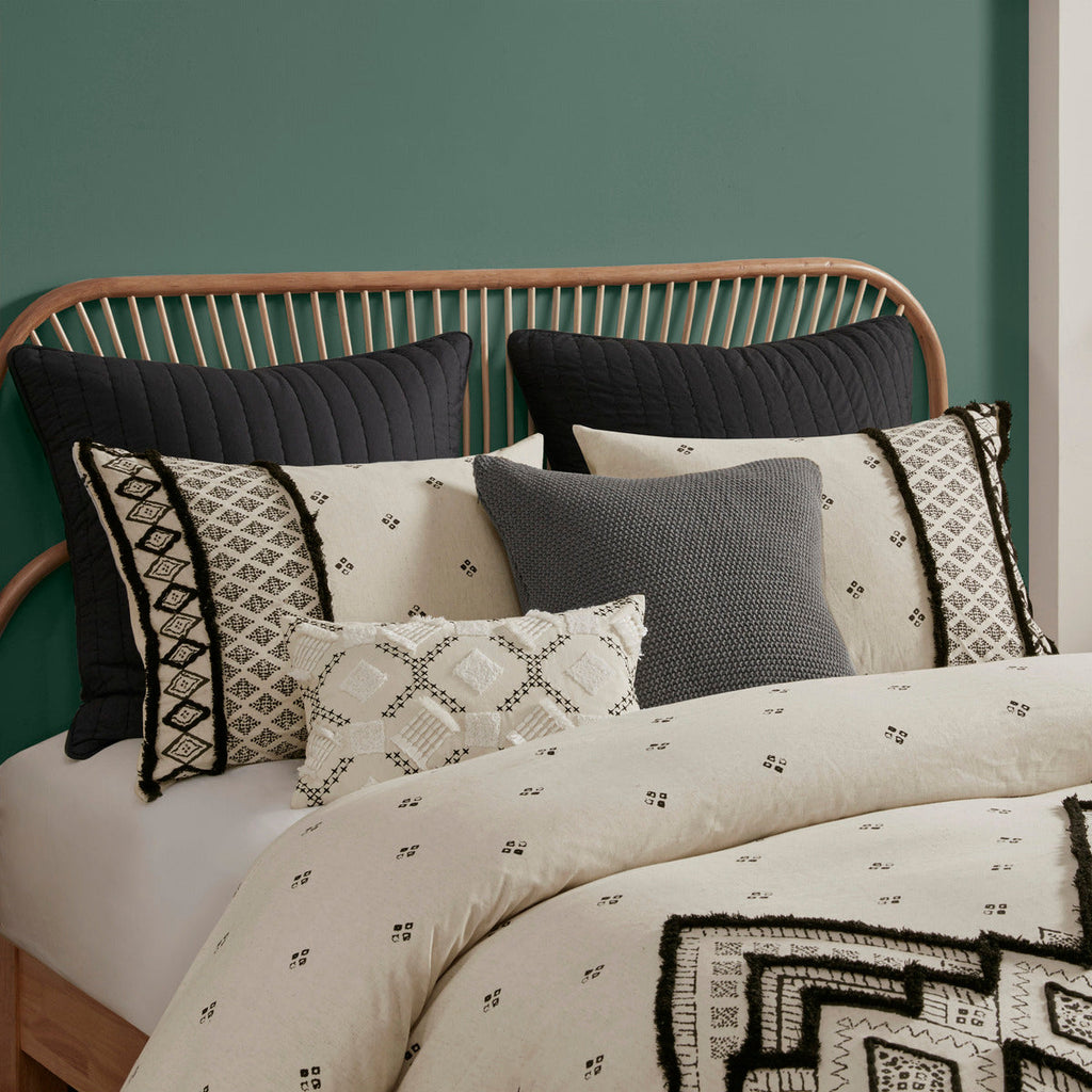 Full/Queen 3 Piece Flax and Cotton Blended Duvet Cover Set