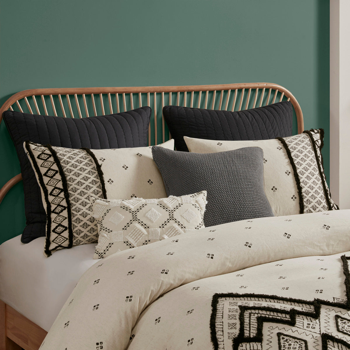 Full/Queen 3 Piece Flax and Cotton Blended Duvet Cover Set