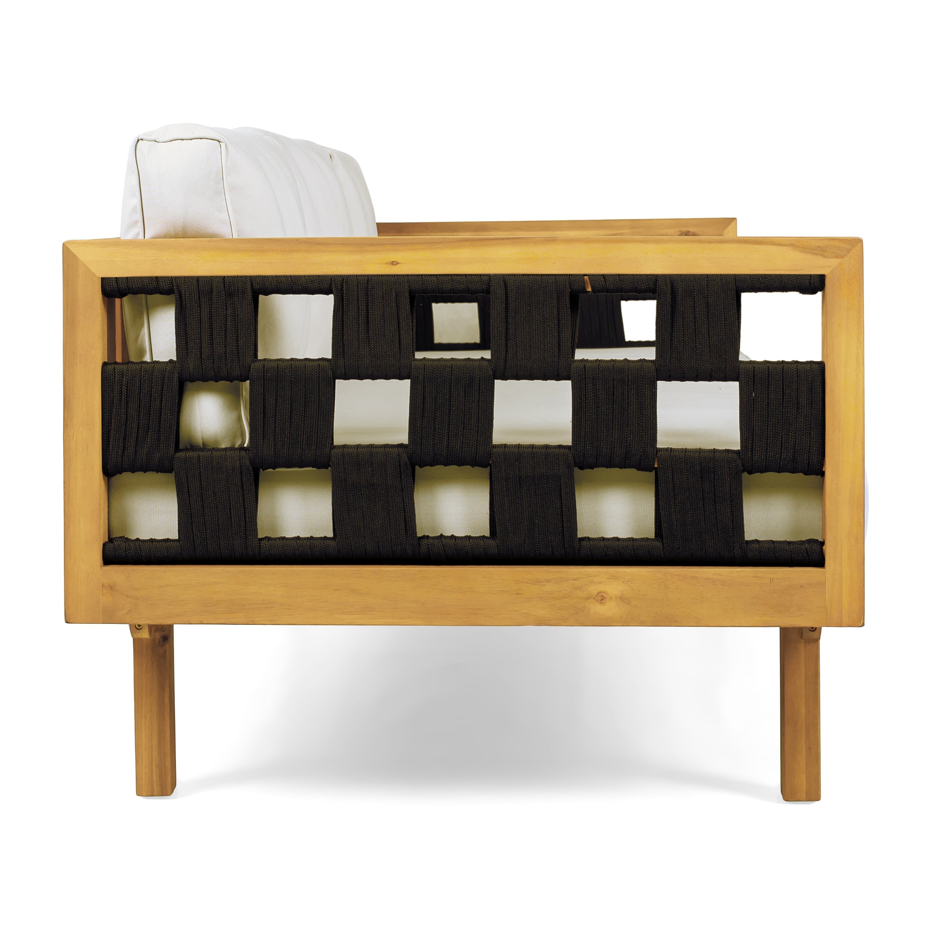 Three-Seater Outdoor Daybed - Acacia Wood Teak Finish Frame
