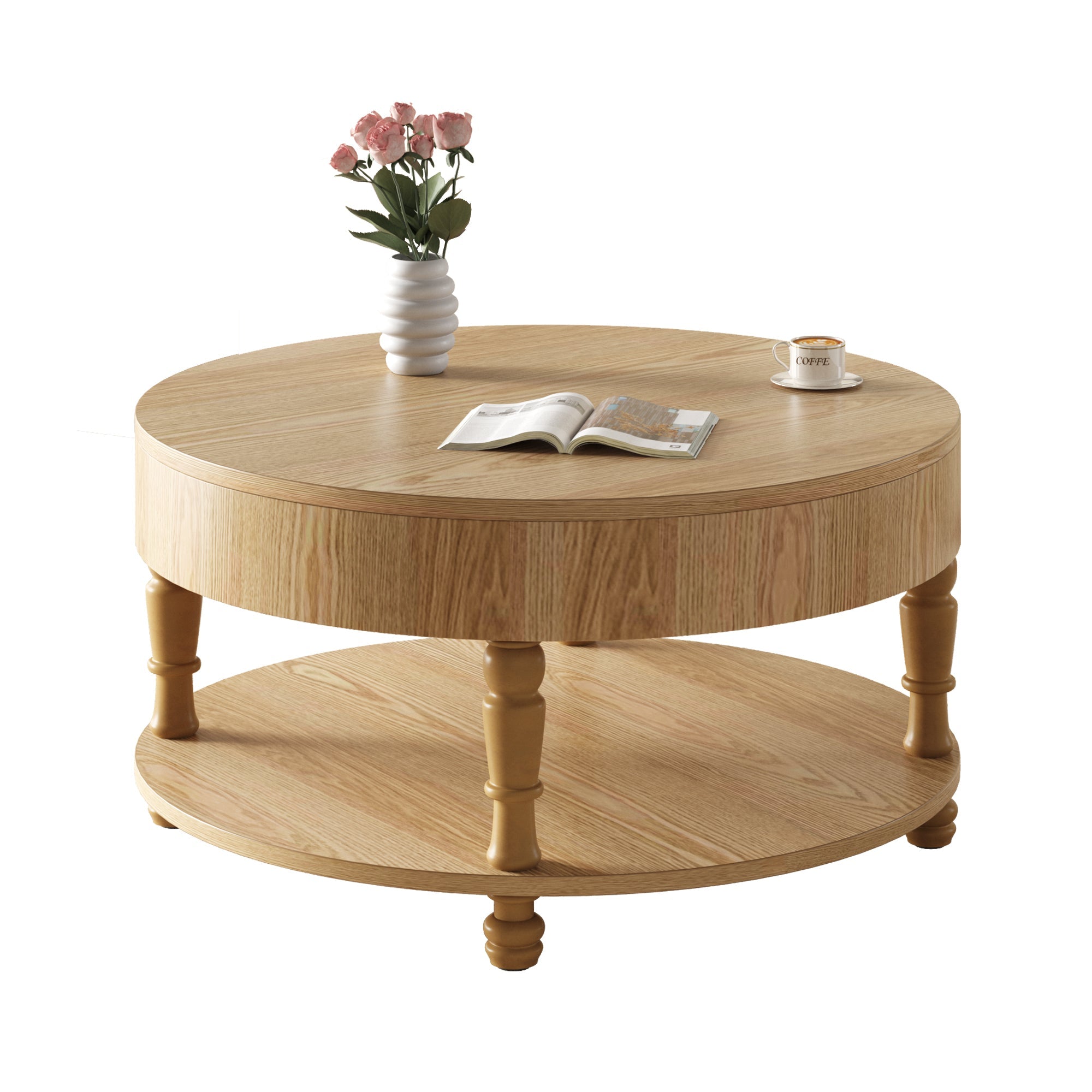 Coffee Table with Dual Storage for Living Room