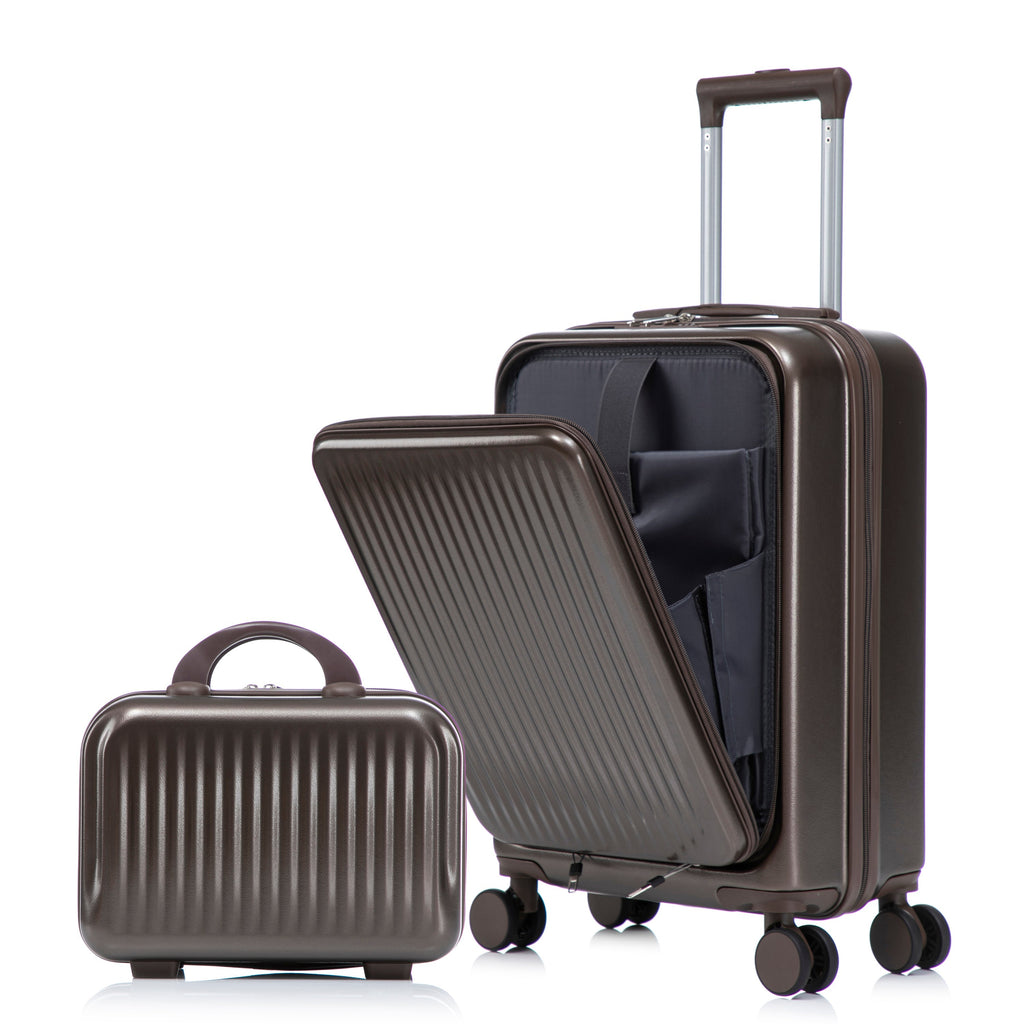 14' & 20' ABS Spinner Wheel Luggage Set with Cosmetic Case