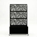 70.87" H × 46.06" W Leaf Pattern Privacy Screen with Planter Box