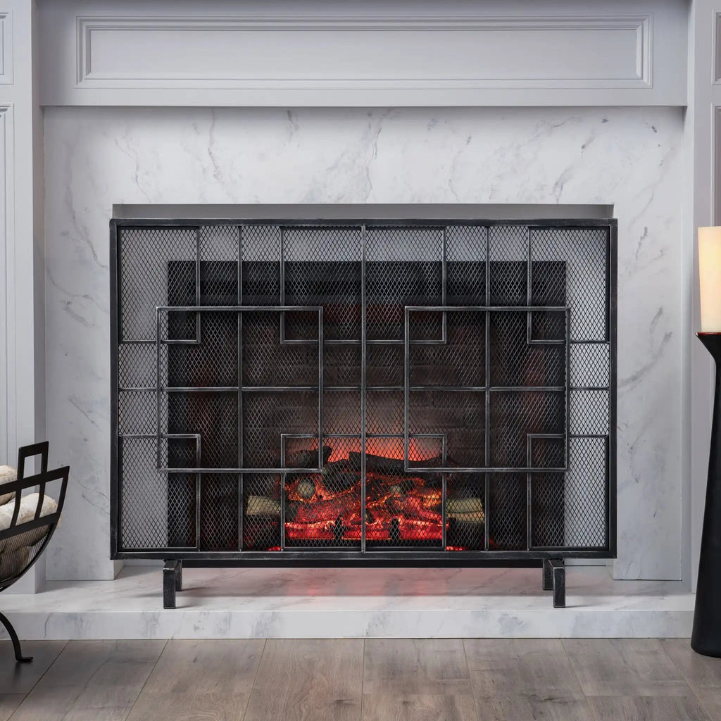 Dorothy Modern Single Panel Iron Fire Screen