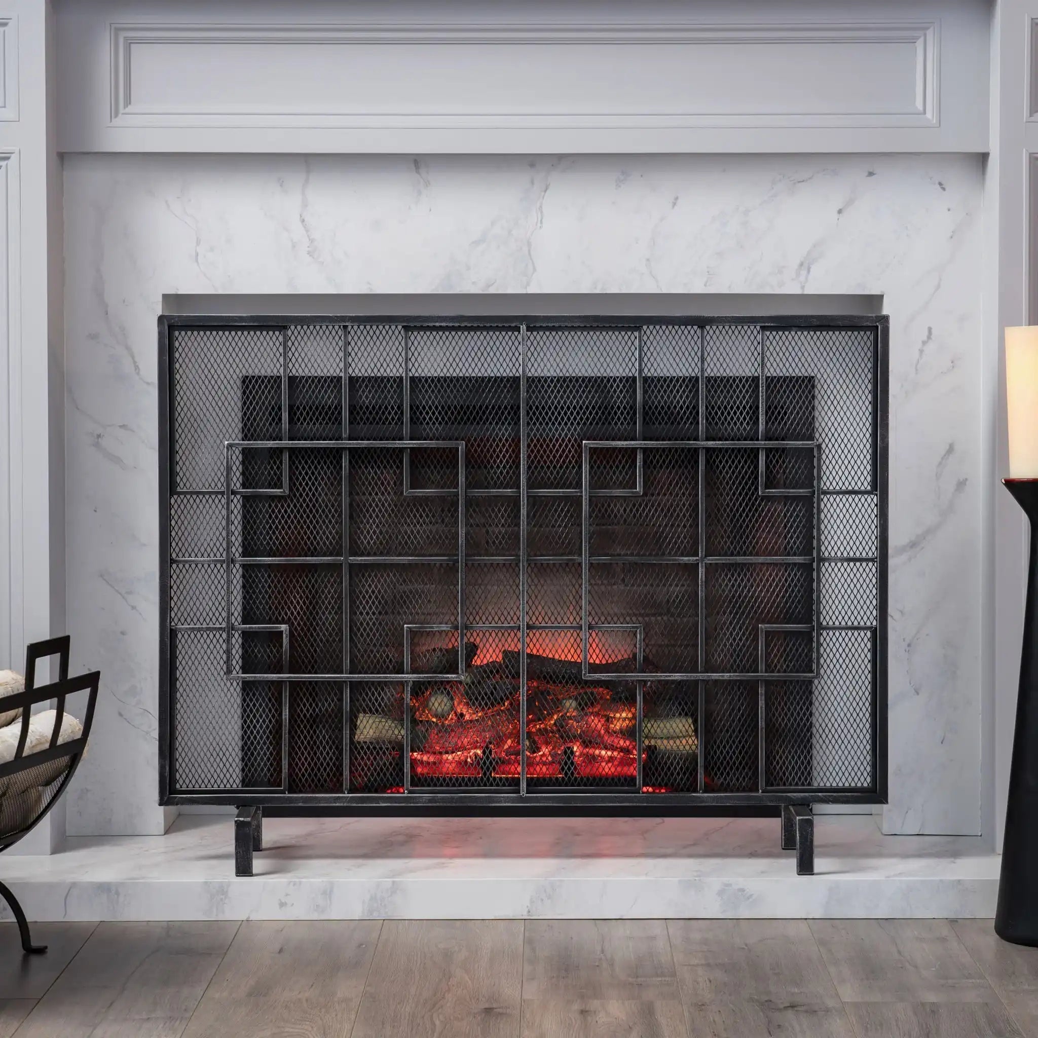 Dorothy Modern Single Panel Iron Fire Screen