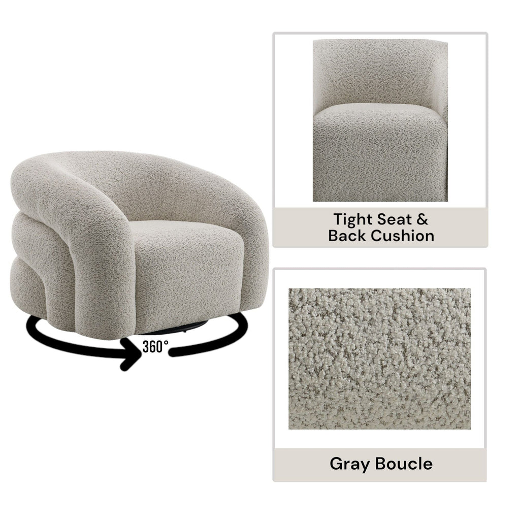 Irma Chair With Swivel - Gray