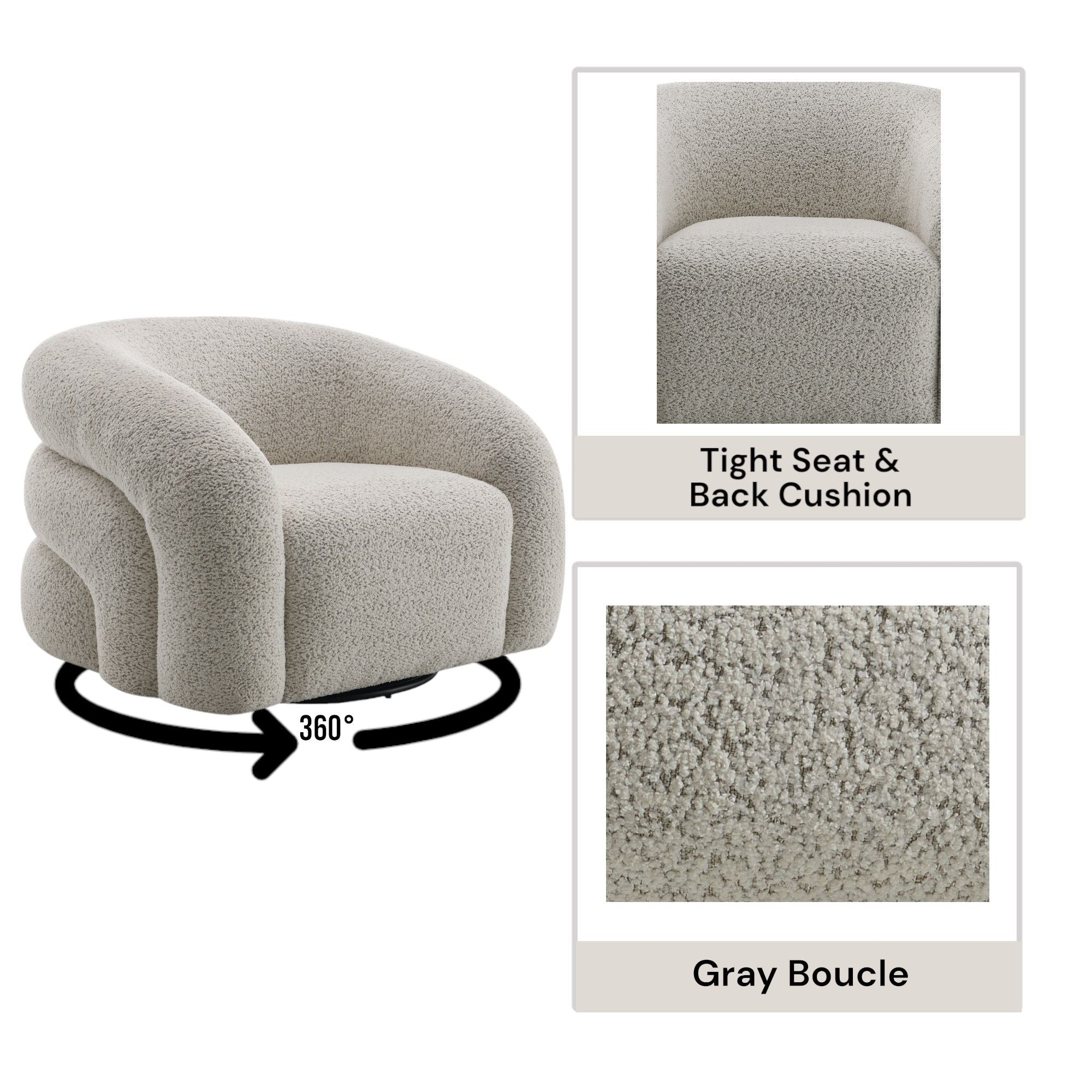 Irma Chair With Swivel - Gray