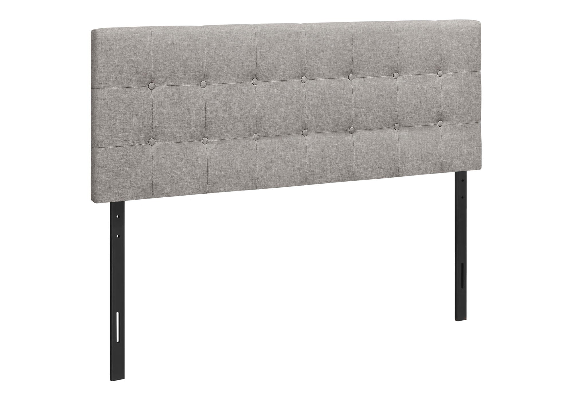 Queen Size Upholstered Gray Headboard