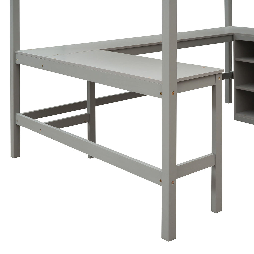 Loft Bed With Shelves With Desk