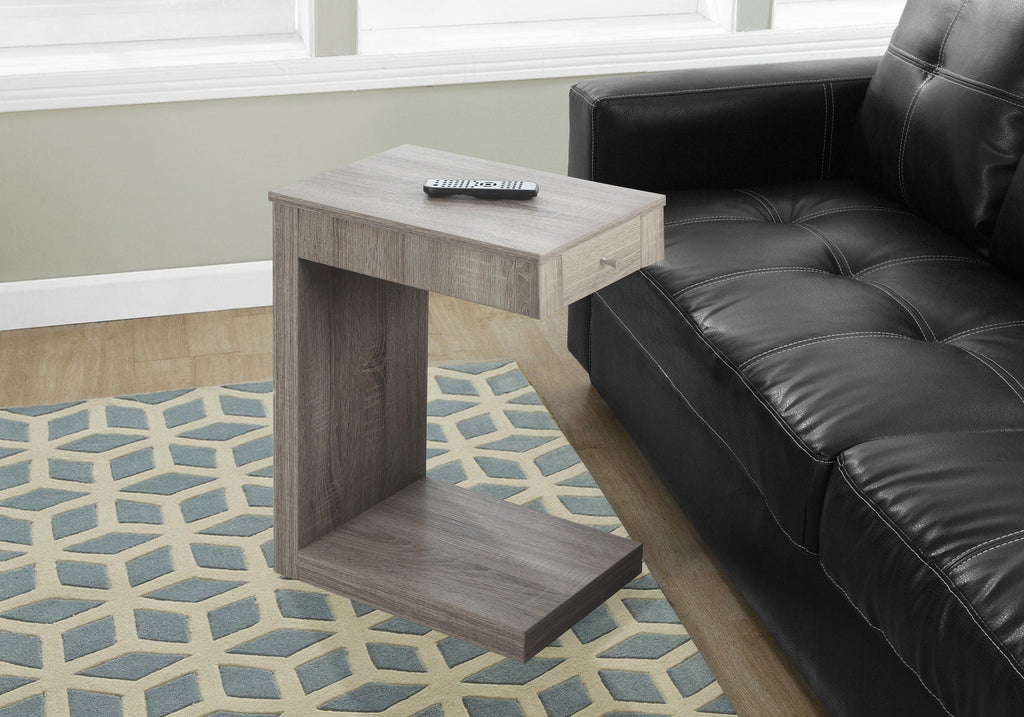 Accent Table, C-Shaped Contemporary & Modern - Taupe