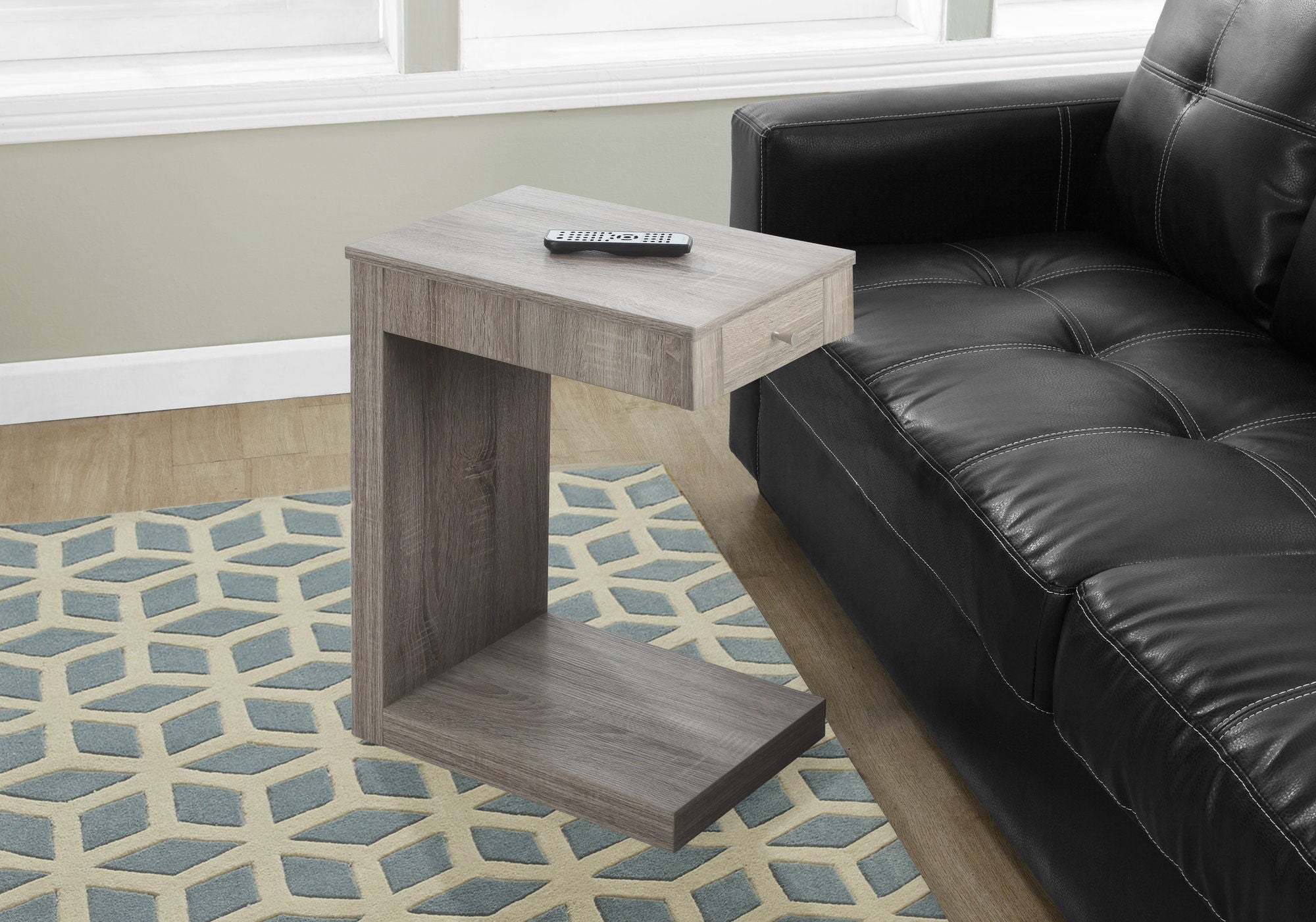 Accent Table, C-Shaped Contemporary & Modern - Taupe