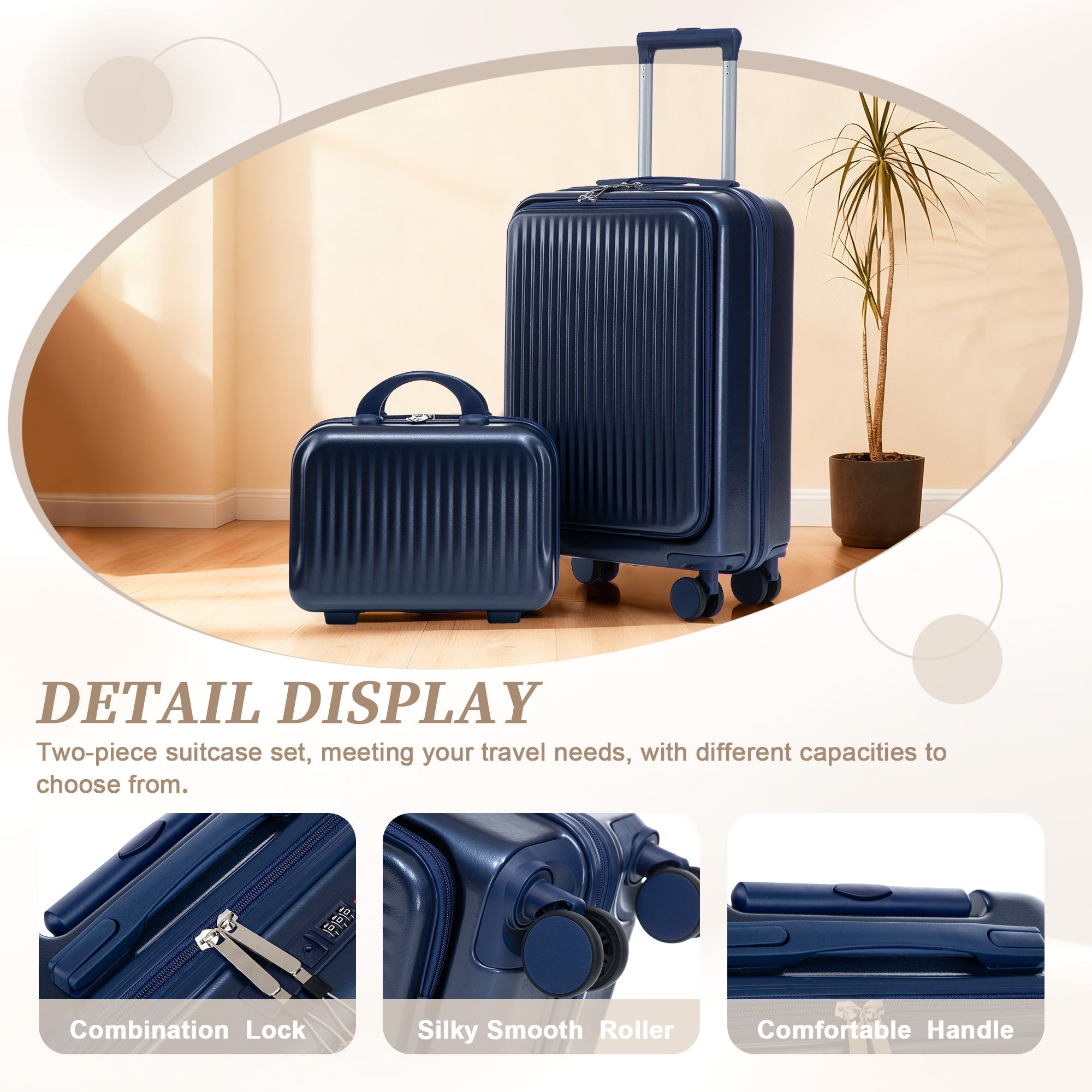 14'/20' 2-Piece ABS Spinner Wheel Luggage Set