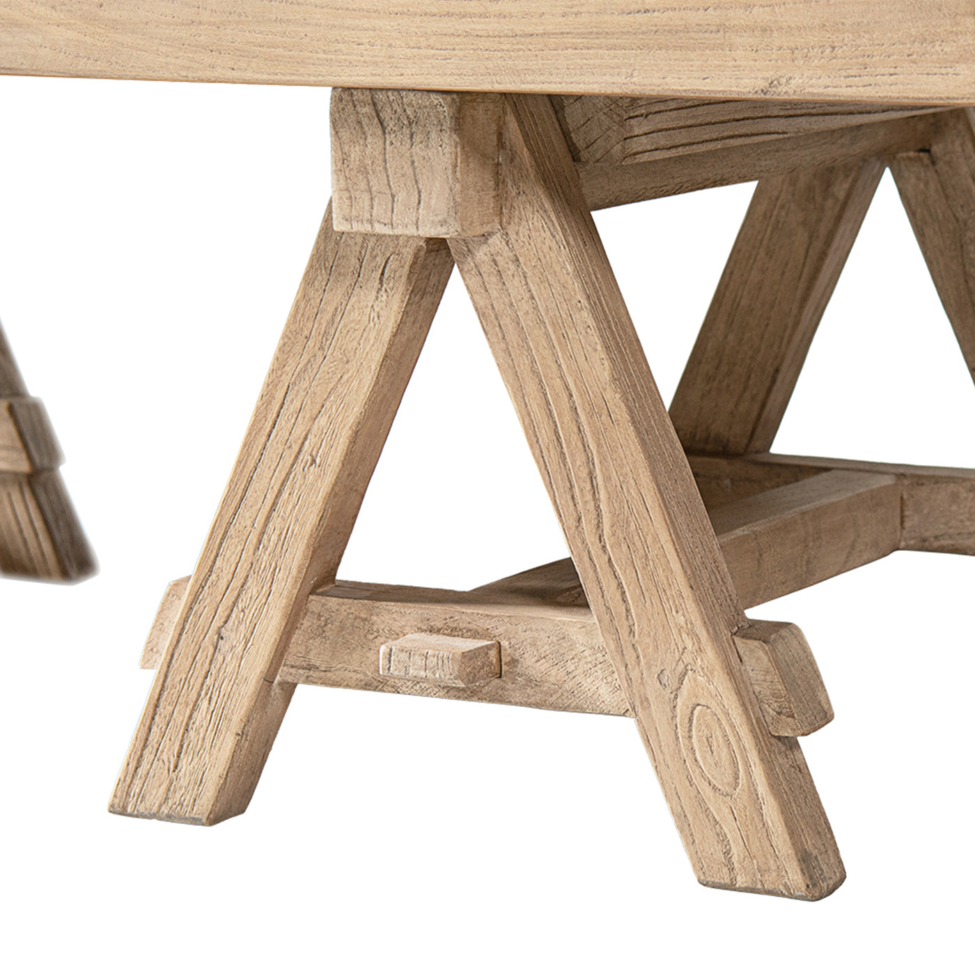 Hawthorne 48' Solid Reclaimed Elm Rectangular Trestle Coffee Table